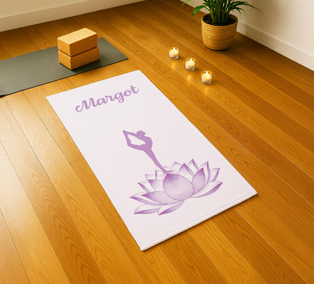 Lotus Yoga Towel – Personalized Custom Name Fitness Gift - image 4
